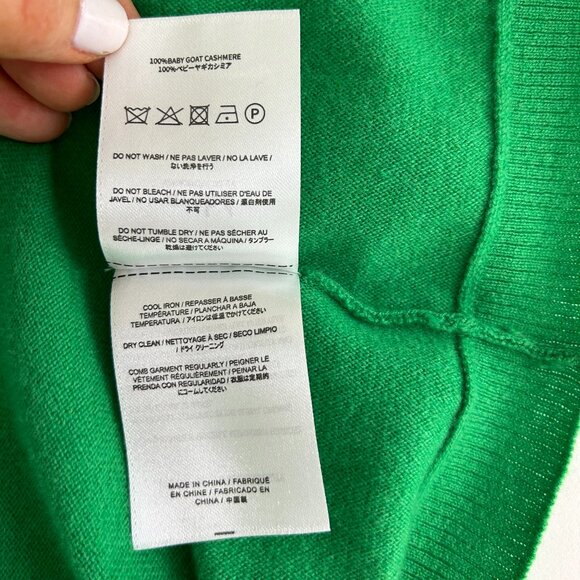Arch4 Bailey Cashmere V-Neck Sweater in Kelly Green Size XS - Picture 7 of 9